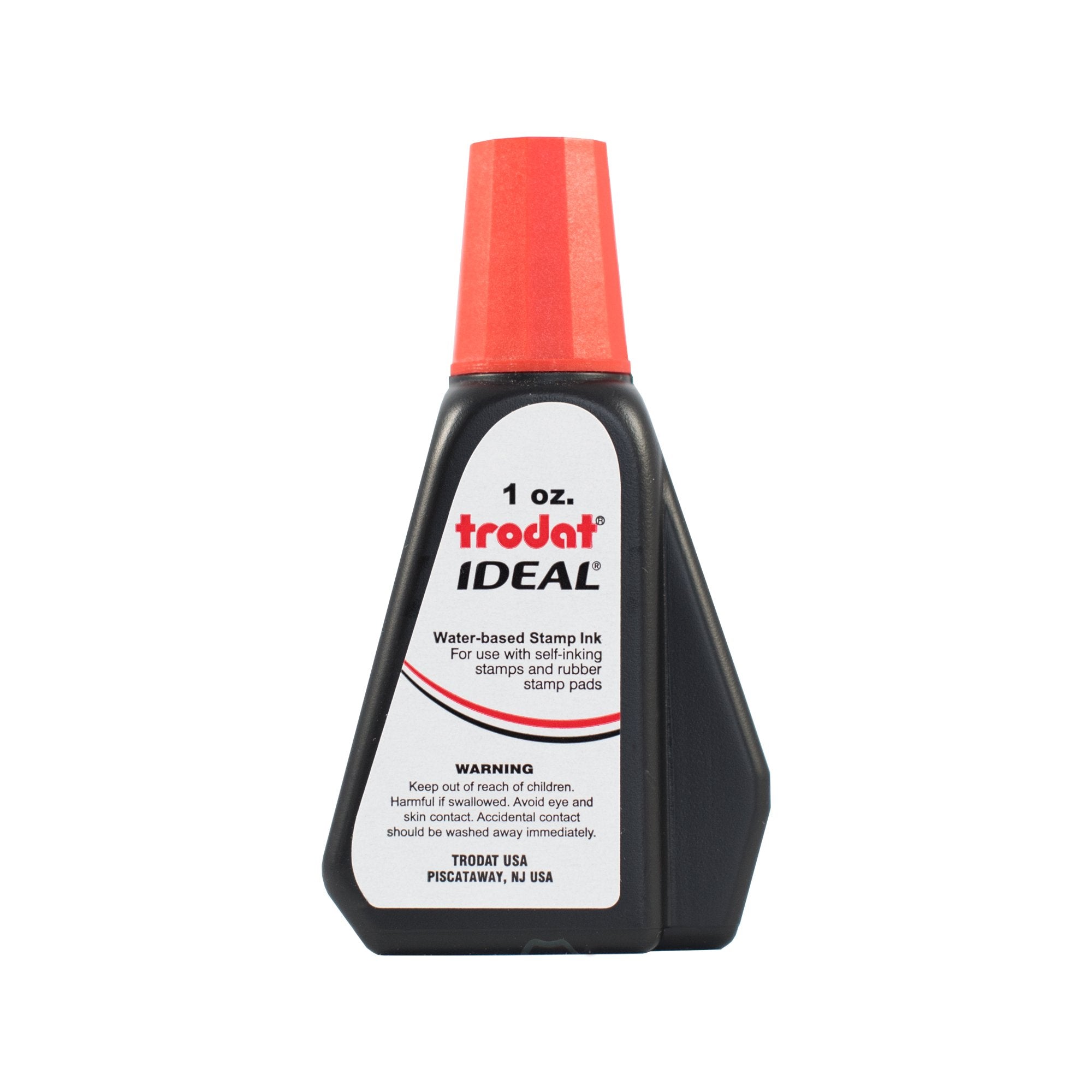 Trodat 45174 Ideal Premium Replacement Ink For Use With Most Self Inking And Rubber Stamp Pads, 1Oz., Red