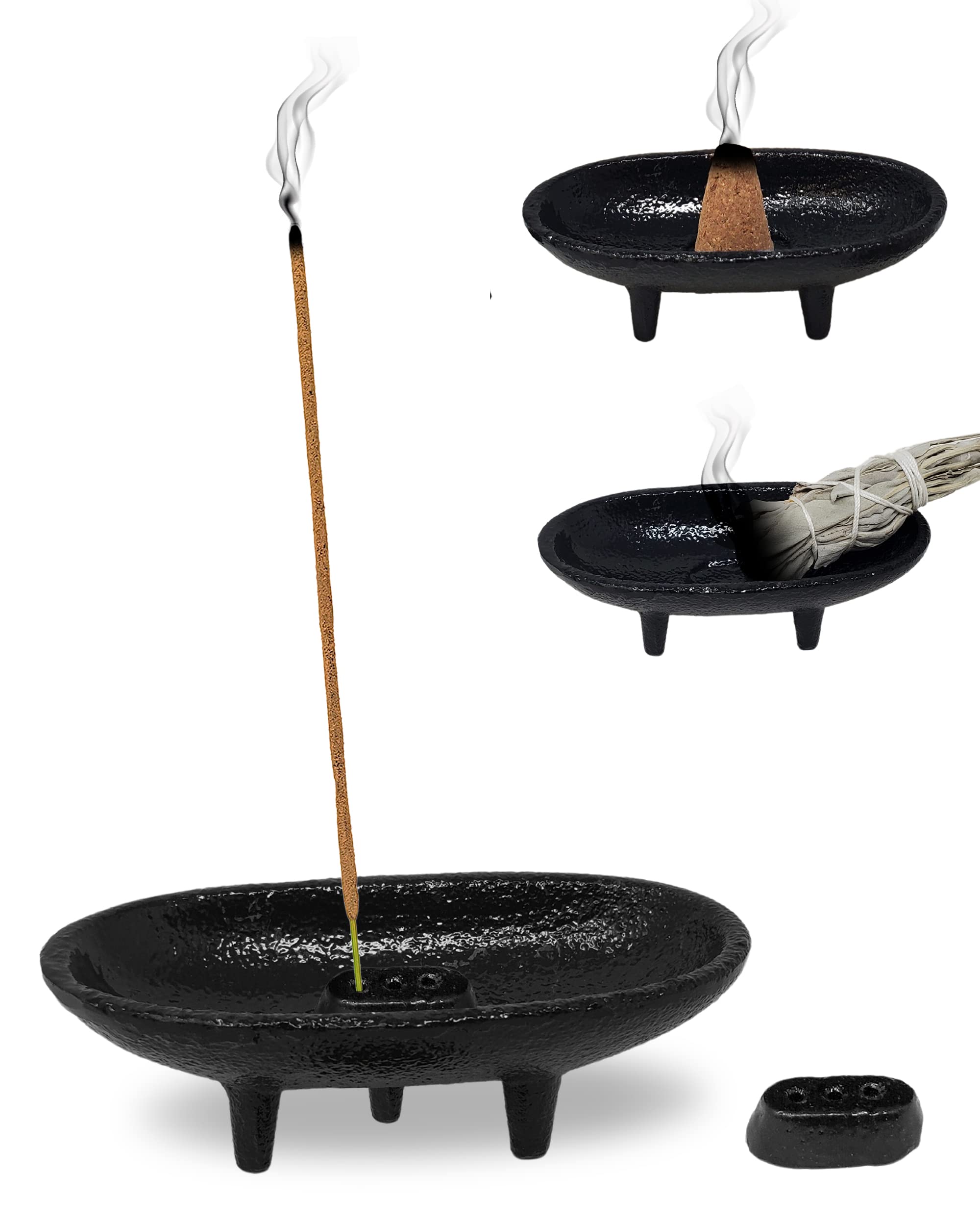 Cast Iron Incense Burner 4' L 2' H, Ideal for smudging, Incense Burning, Ritual Purpose, Decoration etc. (4' L)