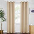 PONY DANCE Biscotti Beige Window Curtains - Thermal Insulated Drapes Home Decor Room Darkening Curtain Panels Noise Reducing for