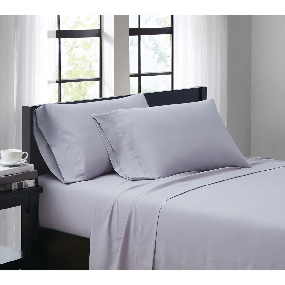 Truly Soft Everyday Sheet Set Lavender Polyester 4-Piece Full Sheet Set, Solid Color Themed, Adult Bedding, Oeko-Tex Certified