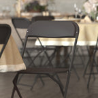 Flash Furniture Hercules™ Series Plastic Folding Chair - Black - 4 Pack 650Lb Weight Capacity Comfortable Event Chair - Lightweight Folding Chair