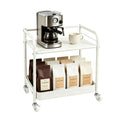 Ufriandz 2 Tier Rolling Cart with Wheels, Under Desk Cart with Table Top