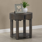 Lilola Home Jonah Light Brown MDF End Table with USB Ports