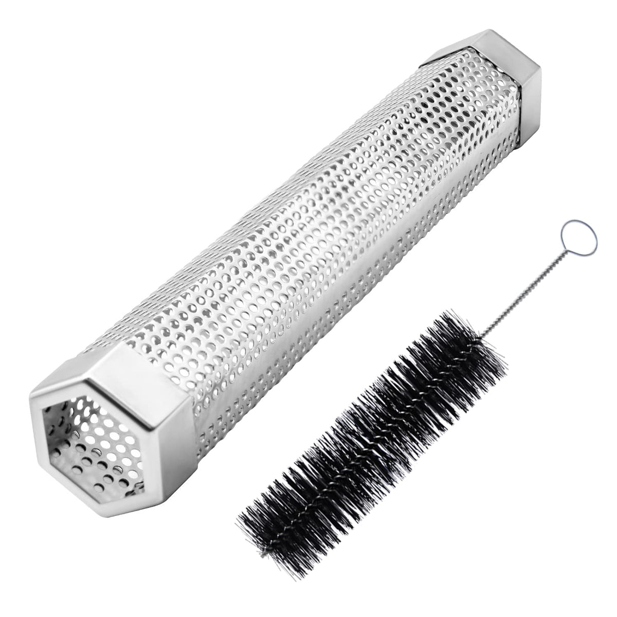 Pellet Smoker Tube, 1 Pack/ 2 Pack 12' Smoker Tube With Brush, Premium Stainless Steel Bbq Wood Pellet Tube Smoker, 5 Hours Of