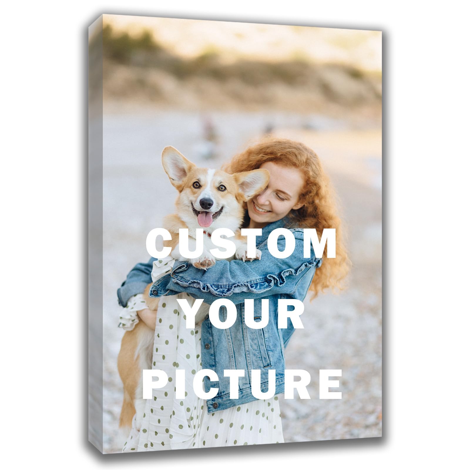 Custom Canvas Prints with Your Photos (11x14, Framed Canvas) Customized Wall Art Personalized Canvas Pictures for Pet/Family Gif