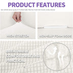 Znsayotx Stretch Oversized Couch Cover Universal Sofa Covers For Living Room Dogs Pet Furniture Protector Spandex Extra Large Sofa Slipcovers With Anti Slip Foam Sticks (White, Xl Sofa)