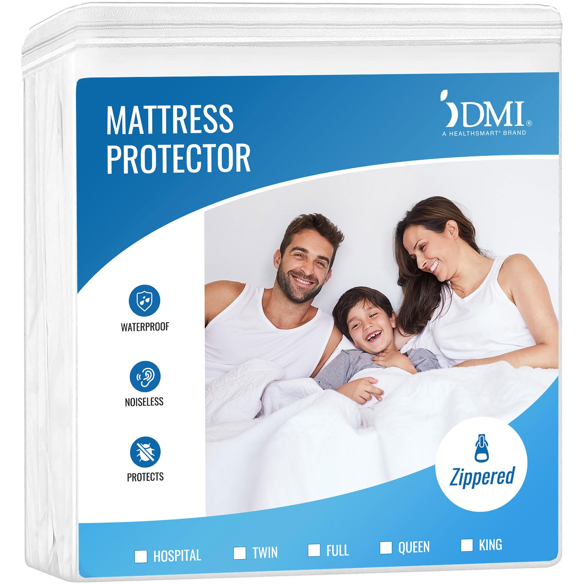 Dmi Waterproof Mattress Protector, Mattress Pad, Waterproof Mattress Cover, Bed Pad And Bed Cover, Encased Zippered Fit, Full (P
