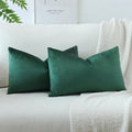 Otostar Pack Of 2 Velvet Soft Solid Decorative Throw Pillow Covers 16 X 24 Inch Pillow Covers Lumbar Cushion Case Couch Pillowcases For Sofa Bed Home Decor (Army Green)