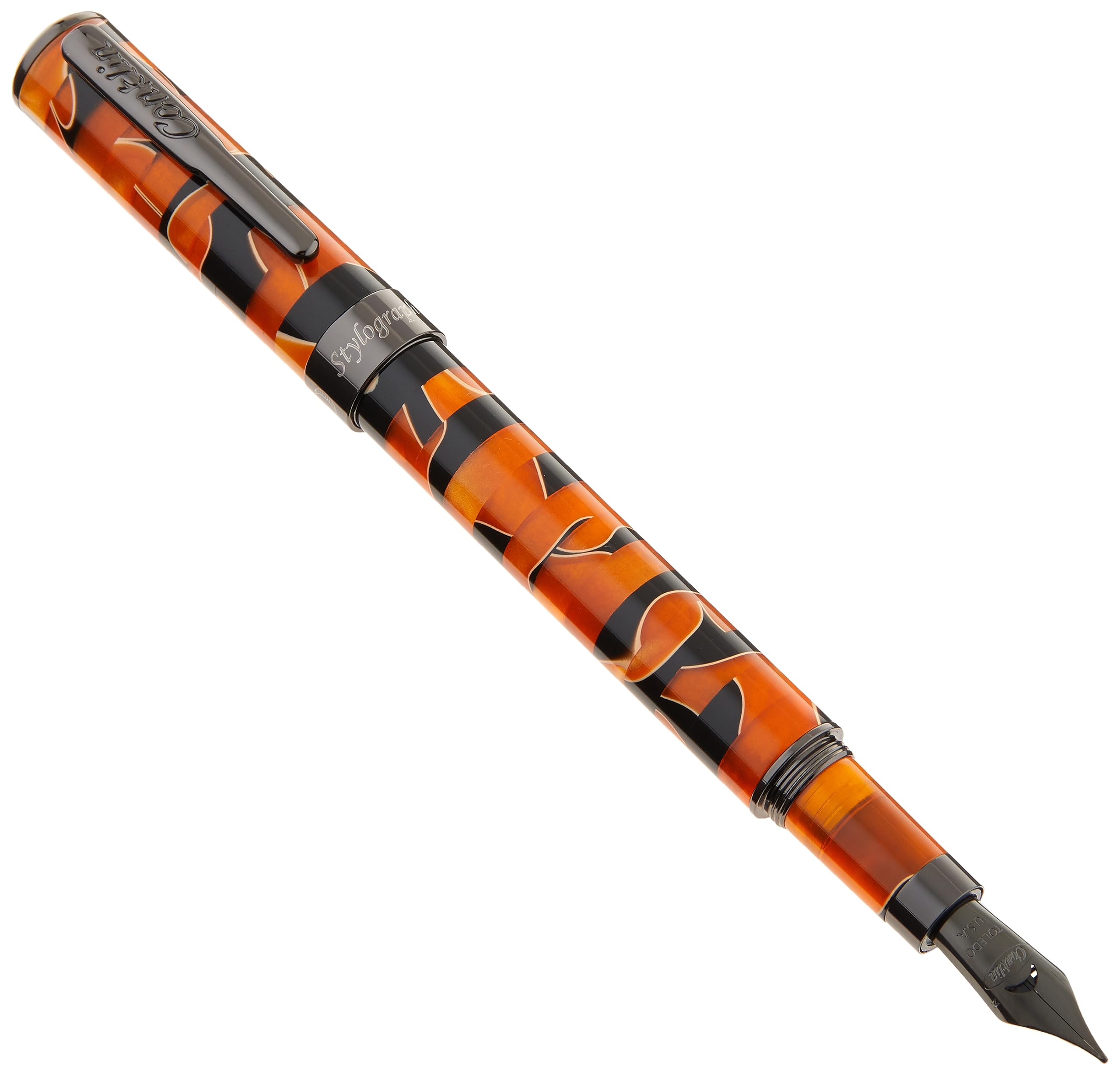 Stylograph Mosaic Fountain Pen Orange/Black- M