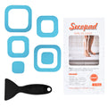 Secopad Non-Slip Bathtub Stickers, 36 PCS Safety Bathroom Tubs Showers Treads Adhesive Decals Scraper (Blue)