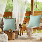 Otostar Pack Of 2 Decorative Outdoor Waterproof Throw Pillow Covers 18X18 Inch Garden Square Pillow Cases Outdoor Pillow Covers