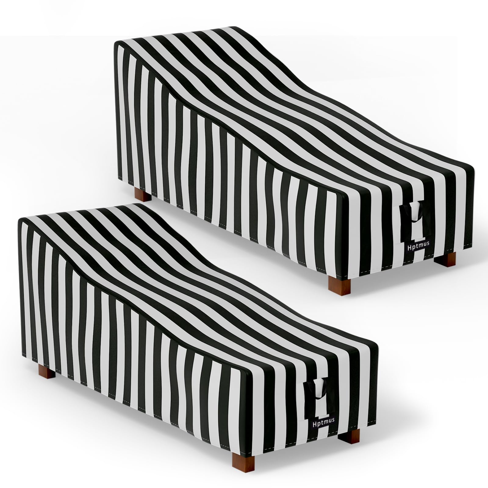 Hptmus 2Pcs Outdoor Chaise Lounge Covers - Patio Chaise Lounge Covers Heavy Duty Waterproof Outdoor Patio Furniture Covers Loung