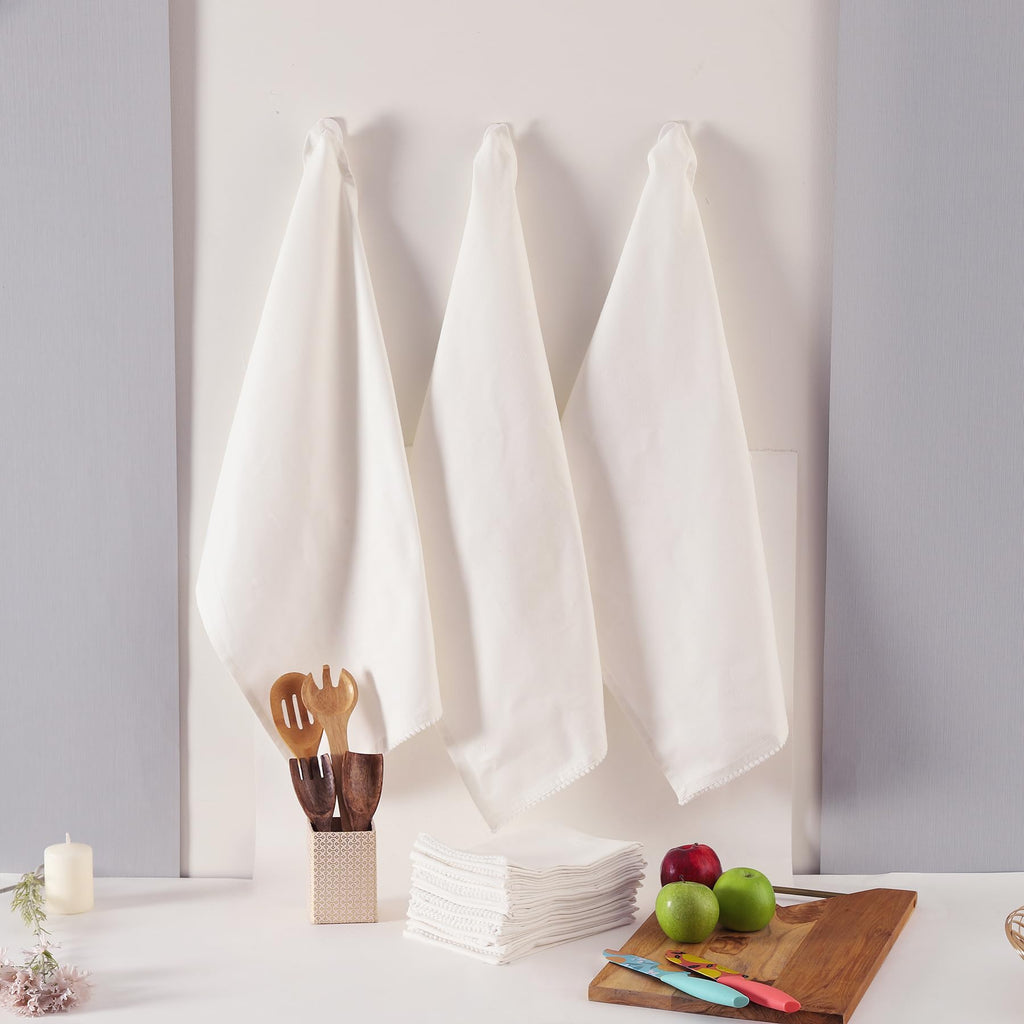 Taran Living Kitchen Towel Sets Cotton Tea Towels Absorbent Dish Towels Use In Diy Crafts & Embroidery Thick Cotton Dish Cloths
