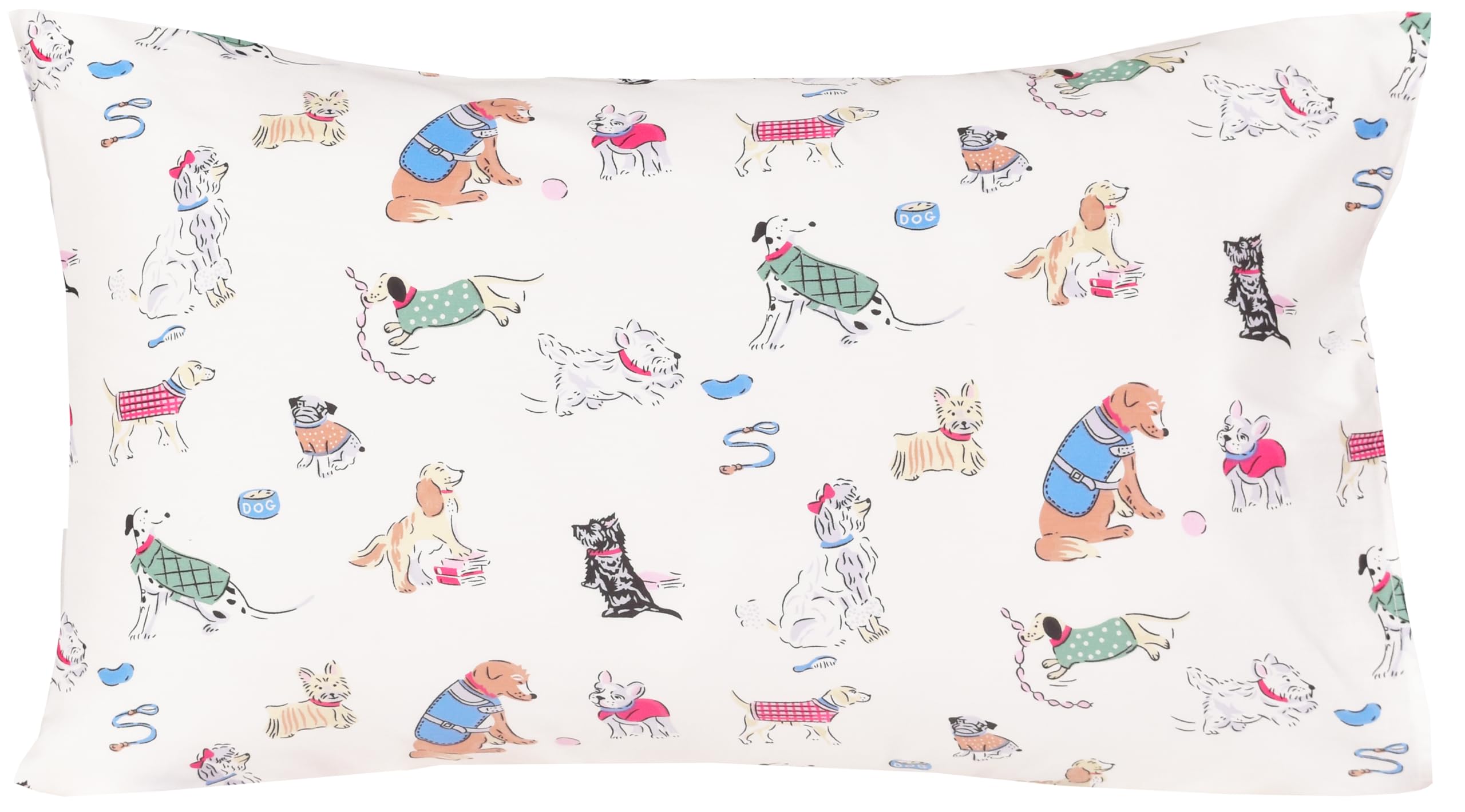 Scientific Sleep Puppy Dog 100% Cotton 4 Pcs Full Bed Sheet Set Kids Toddler Teen, Flat Sheet & Fitted Sheet & Pillowcase Girls