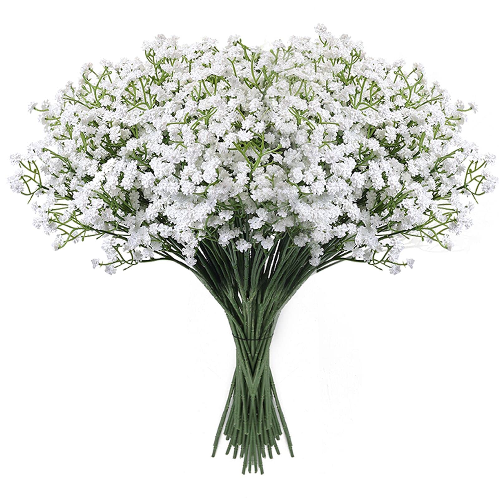 LYLYFAN Babys Breath Artificial Flowers,18 Pcs Gypsophila Real Touch Flowers for Wedding Party Home Garden Decoration White