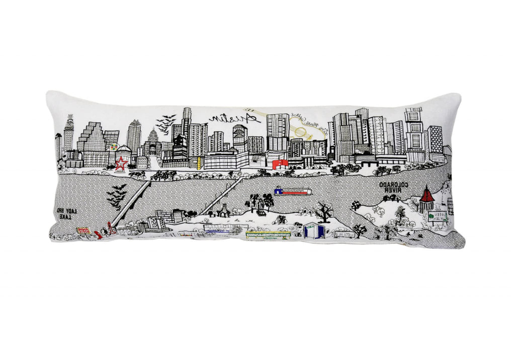 HomeRoots Cream 35' White Austin Daylight Skyline Lumbar Decorative Pillow