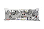 HomeRoots Cream 35' White Austin Daylight Skyline Lumbar Decorative Pillow