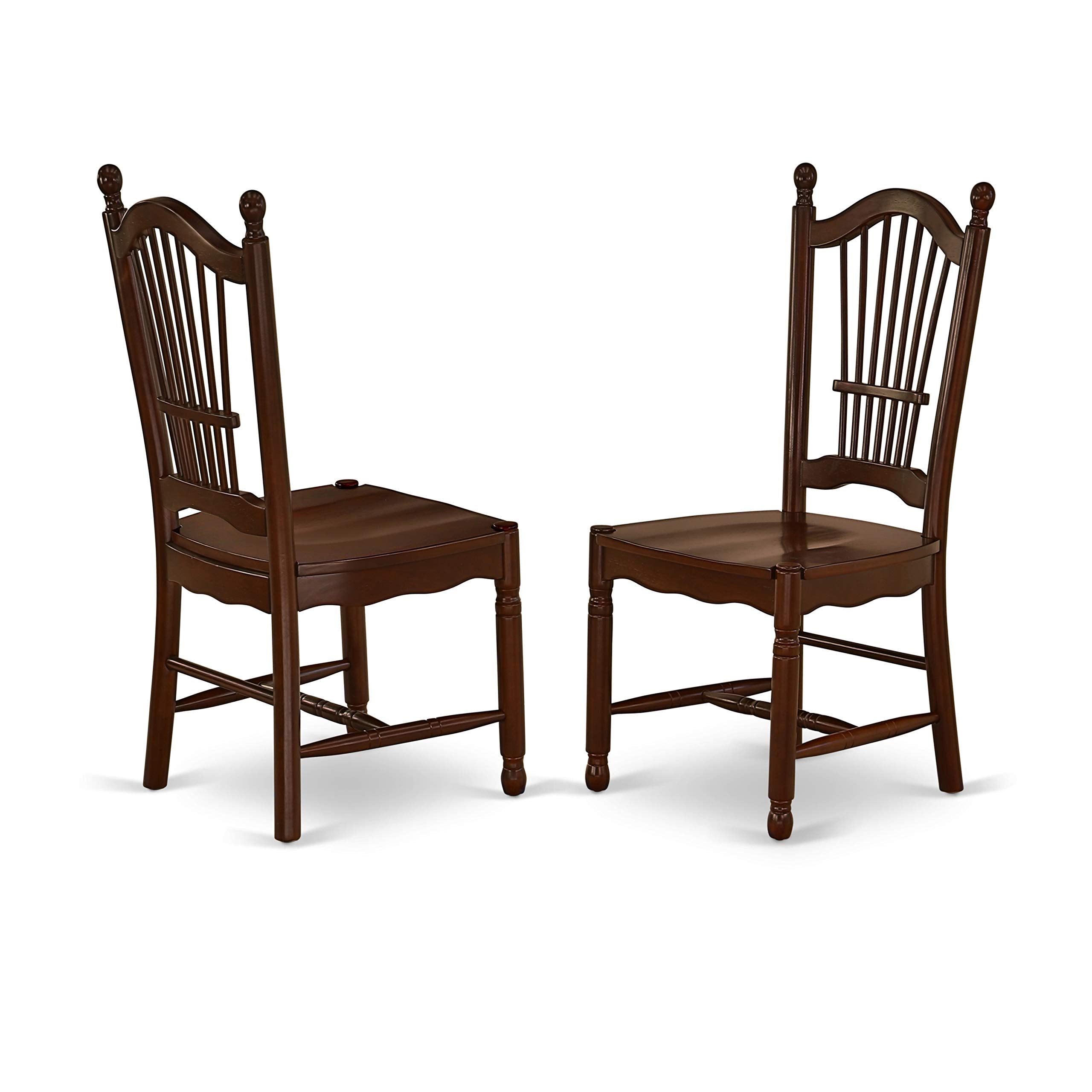 East West Furniture Dudo7-Mah-W Dudley 7 Piece Room Set Consist Of A Rectangle Kitchen Table And 6 Dining Chairs, 36X60 Inch, Mahogany