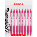 Zebra Z-Grip Smooth Retractable Ballpoint Pen - 1.0Mm Nib - Pink - Pack Of 8