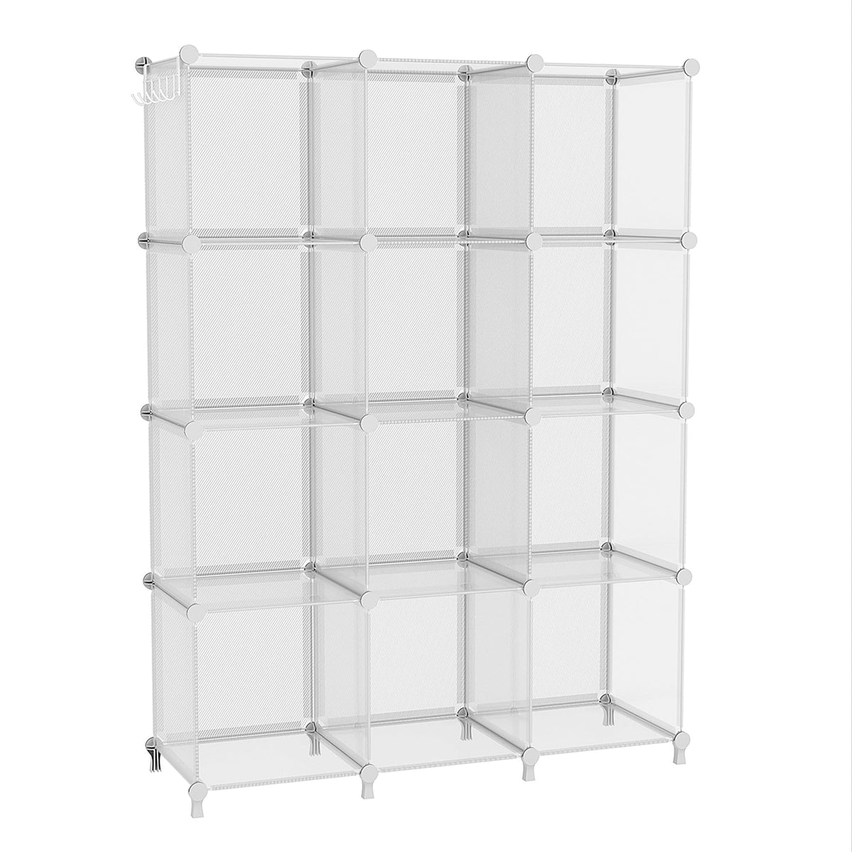 Awtatos Cube Storage Organizer, 12 Cube Shelves Bookshelf, Closet Organizers And Storage, Diy Stackable Plastic Clothes Organize