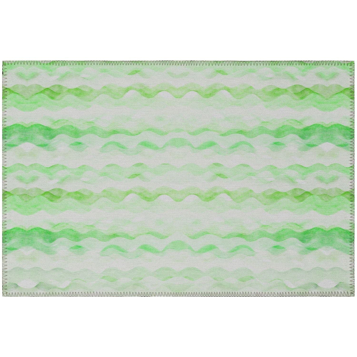 Seabreeze Sz16 Green Coastal Rug Rectangle 5' X 7 ' 6&quot;