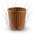 Quincry Wicker Trash Can, Wicker Wastebasket Set, PP Rattan Trash Basket, Woven Bathroom Trash Can for Bathroom Bedroom Office, 
