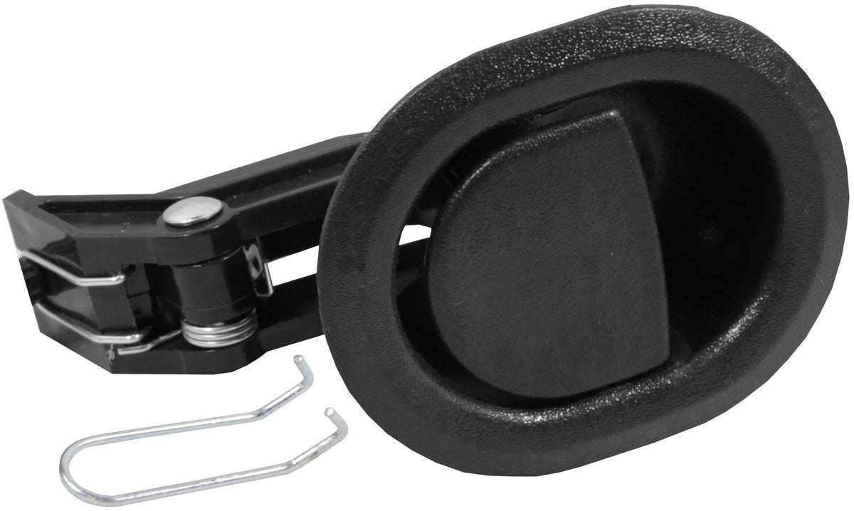 Reliable Recliner Replacement Parts Handle Small Oval Black Plastic Pull Recliner Handle 3' By 3.5' Handle Only Fits 3Mm & 6Mm Cables (Car Door Flapper Style) Chair Release For Sofa, Couch Or Recliner