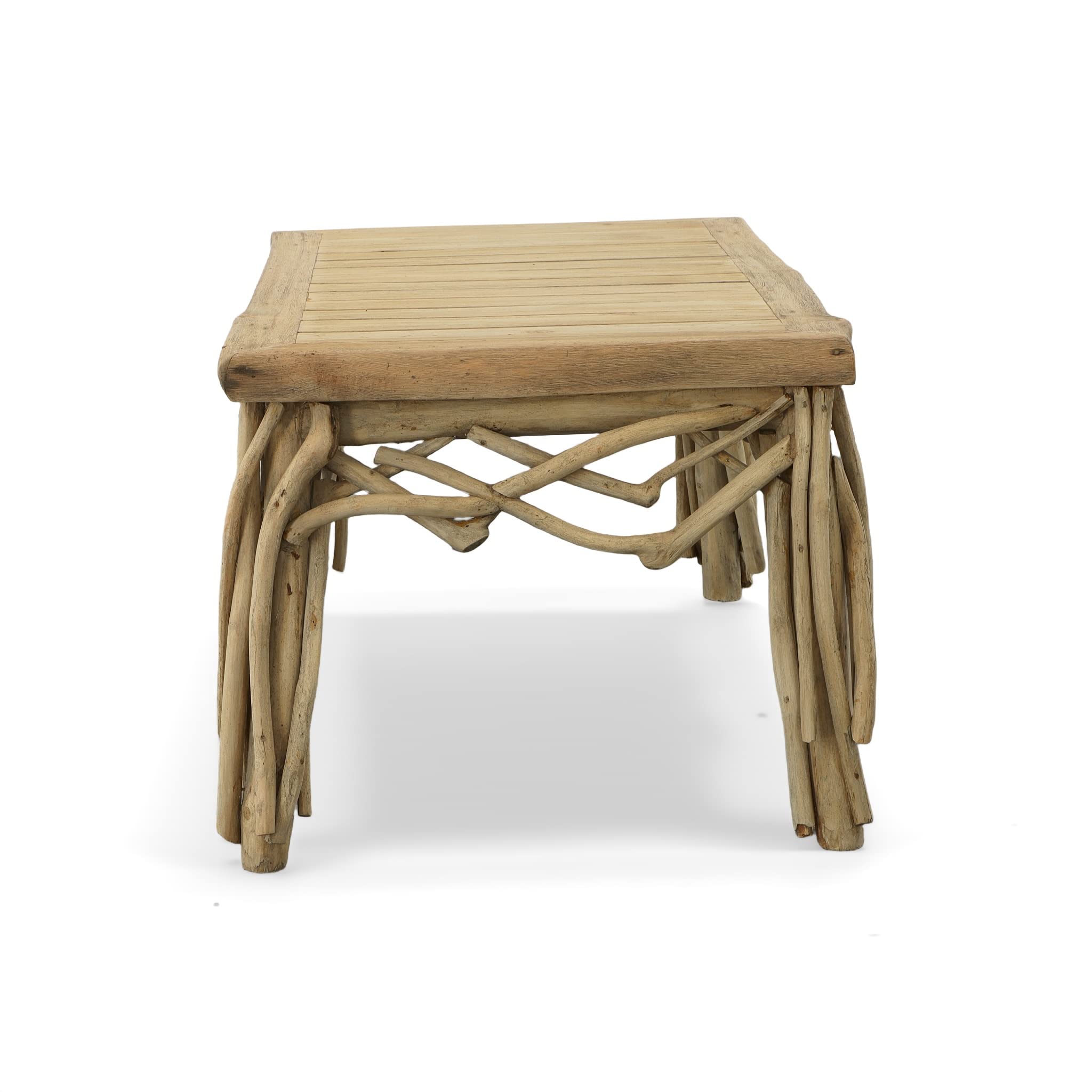Afd Home Farmhouse Branch Coffee Table, Natural Teak