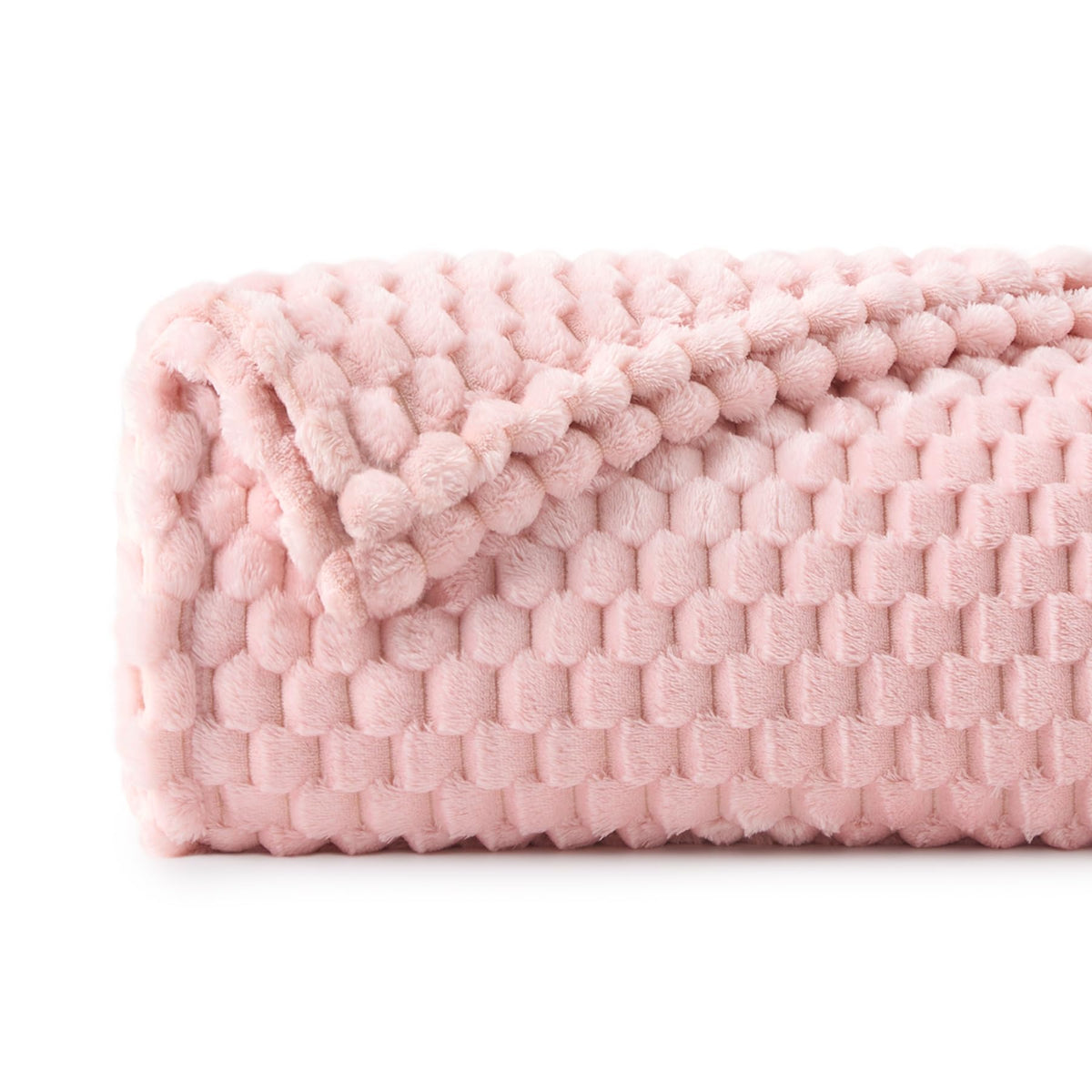 Bedelite Fleece Blanket Twin Blanket For Bed Couch, 3D Jacquard Decorative Pink Throw Blanket, Soft And Cozy Warm Plush Fuzzy Bl