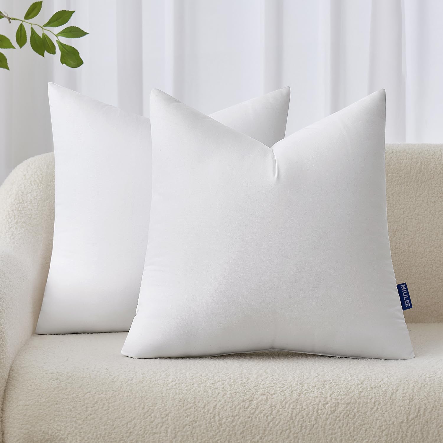 Miulee 20X20 Inches Pillow Inserts Pack Of 2, Decorative Throw Pillow Inserts For Couch