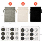 Naler 24 Pieces Christmas Advent Calendar Burlap Bags 2024, 24 Days Countdown Calendar Burlap Gift Bags For Diy Xmas Christmas H