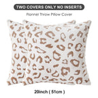 Sochow Decorative Throw Pillow Covers 20X20 Inches Set Of 2, Soft Leopard Print Flannel Fleece Pillowcase Square Cushion Covers