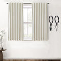 SHINELAND 100% Blackout Curtains Boho Short Length Window Curtains for Bedroom Bathroom,52 Wide x 45 Inch Long 2 Panels Set,Crea