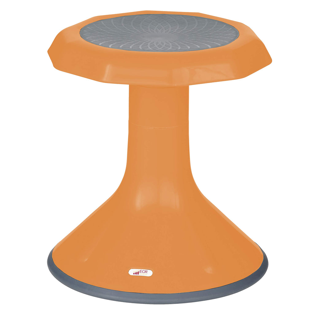 Ecr4Kids Ace Active Core Engagement Wobble Stool, 15-Inch Seat Height, Flexible Seating, Orange