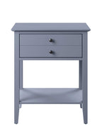 Acme Grardor Wooden Side Table with USB Charging Dock in Gray