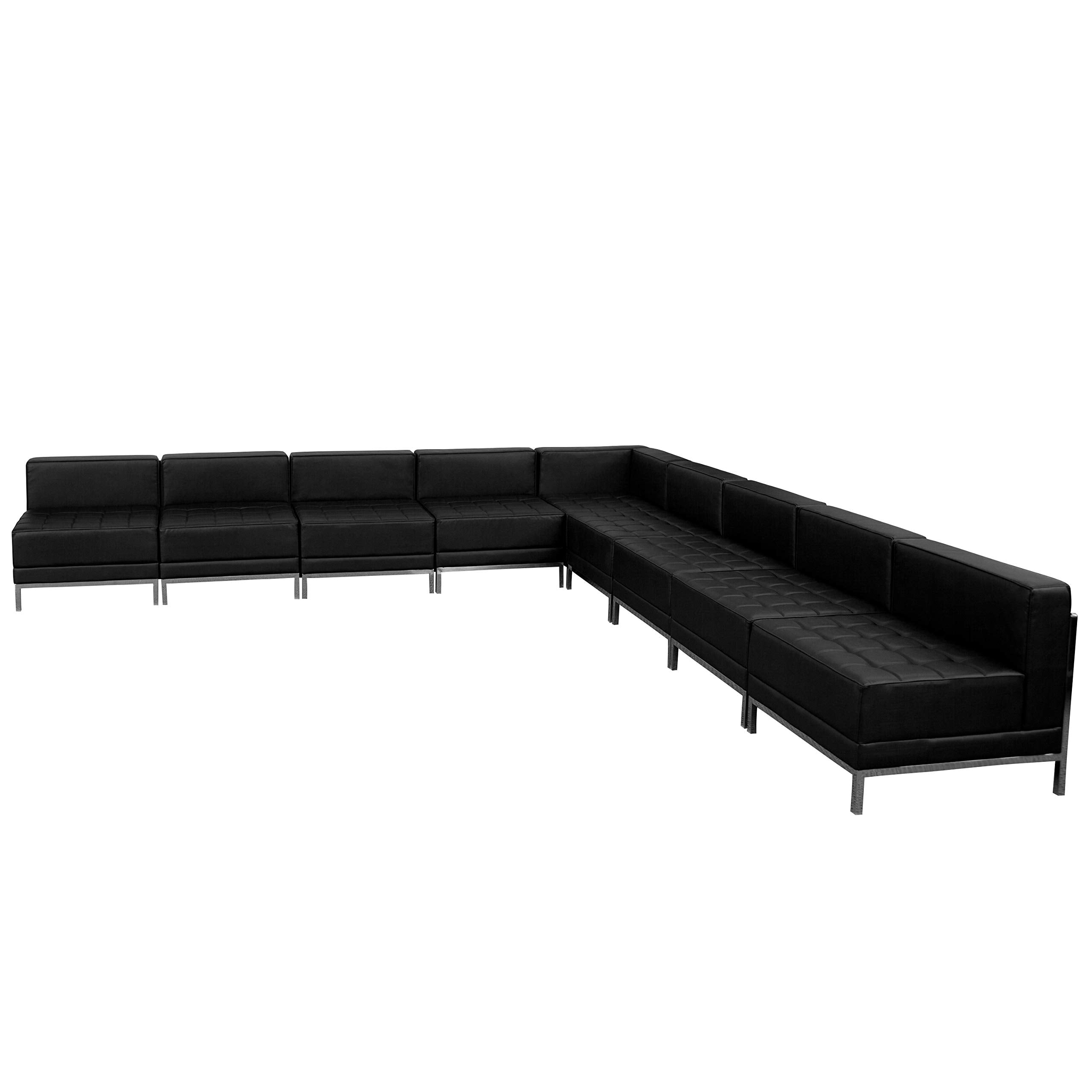 Flash Furniture Hercules Imagination Series Black Leathersoft Sectional Configuration, 9 Pieces