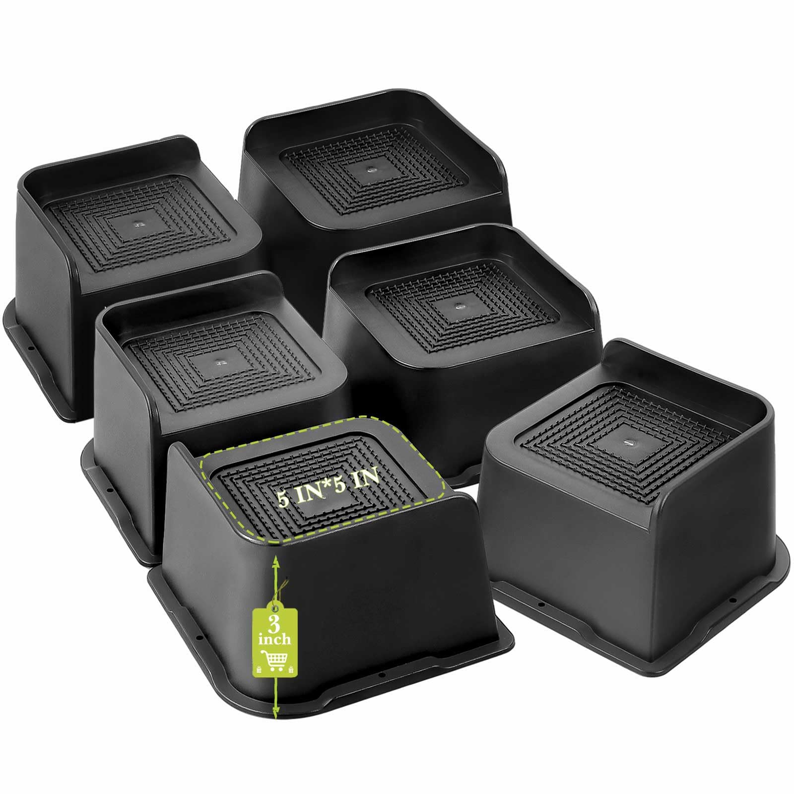 Yookwutar Bed Risers 1 Inch, 2 Inch, 3 Inch, 4 Inch, 6 Inch, 8 Inch Heavy Duty, Oversized Furniture Riser For Couch Sofa Table C