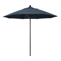 California Umbrella 9' Round Aluminum/Fiberglass Umbrella, Push Open, Bronze Pole, Pacifica Sapphire Fabric
