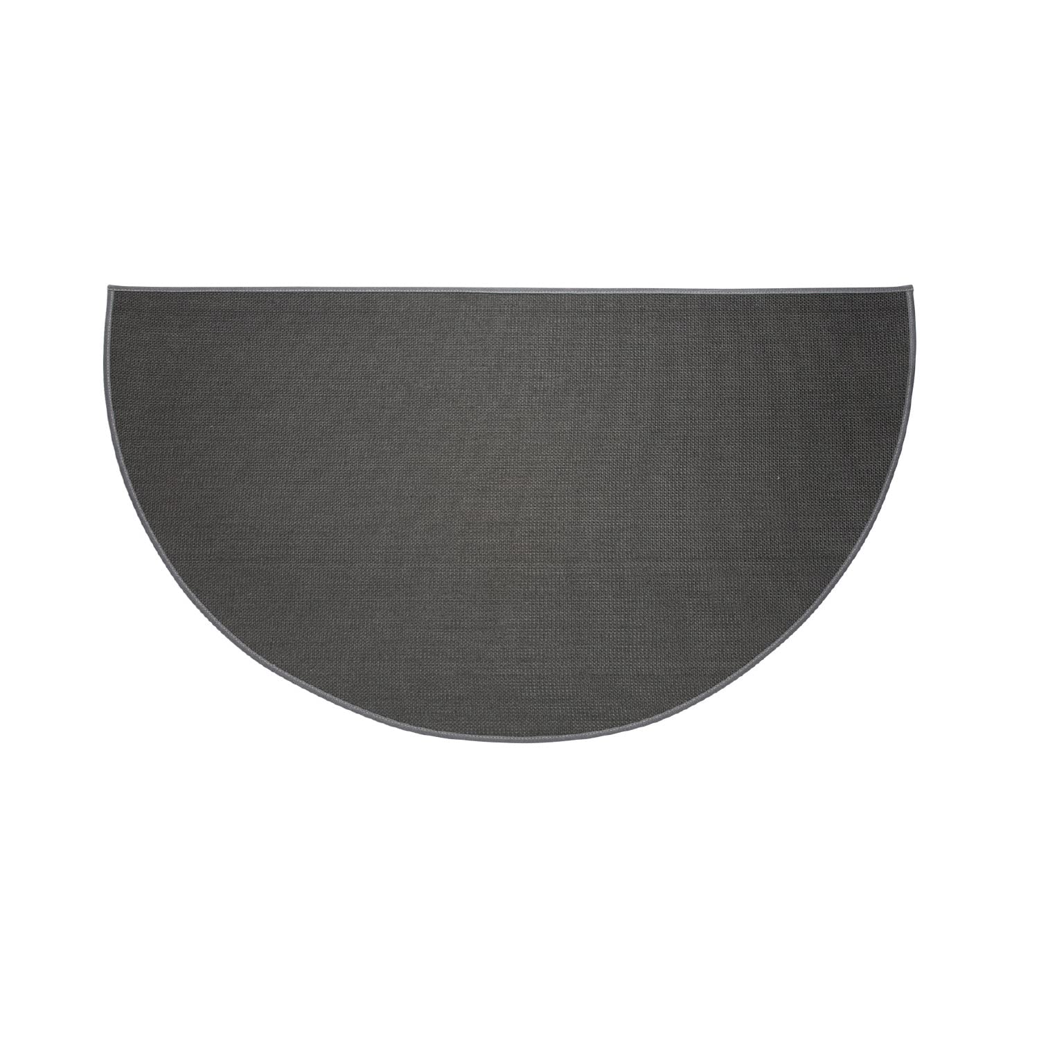 Plow & Hearth 27x48 Half Round Fireproof Hearth Rug | Charcoal | 2 Layer Fiberglass Fireplace Mat | Protect Hardwood & Carpet fr
