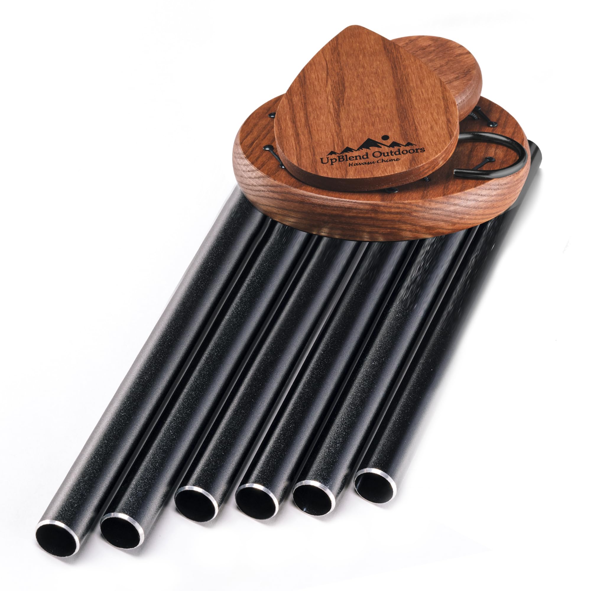 Upblend Outdoors Wind Chimes For Outside Large - 38' Black Heavy Duty Outdoor Chimes Porch, Harmonic Deep Tone Wind Chime, Wind