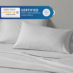 Degrees Of Comfort Coolmax Cooling Sheets | Queen Size Bed Sheet Set For Hot Sleepers | Soft Fabric With Deep Pocket, Light Grey 4Pc