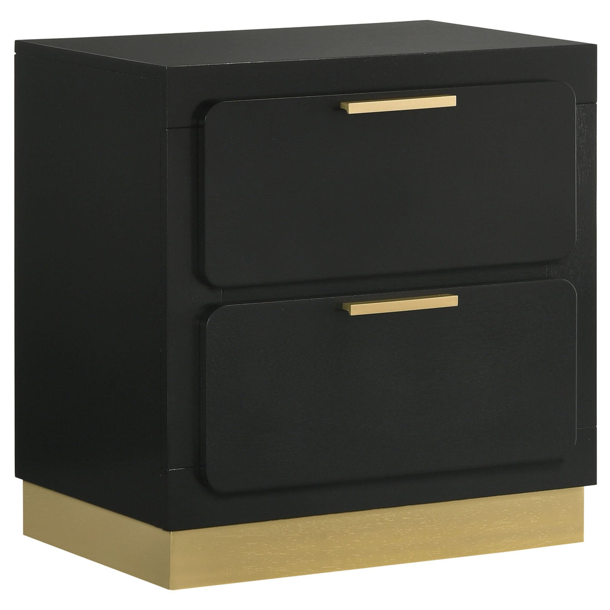 Coaster Home Furnishings Caraway Contemporary Wood 2-Drawer Bedroom Nightstand Bedside Table Organizer Unit Black 224782