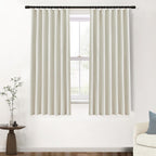 Shineland Black Out Curtains 63 Inch Long,100% Blackout Back Tab Thermal Room Darkening Curtains 63 Inch Length 2 Panel Set For