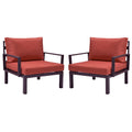 Hamilton Aluminum Patio Armchairs With Cushions Set of 2 in Red