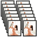 CRUGLA 8x10 Magnetic Picture Frames for Refrigerator 12 Packs, Modified Magnetic Sheet with Self Adhesive Backing, Black 8 by 10