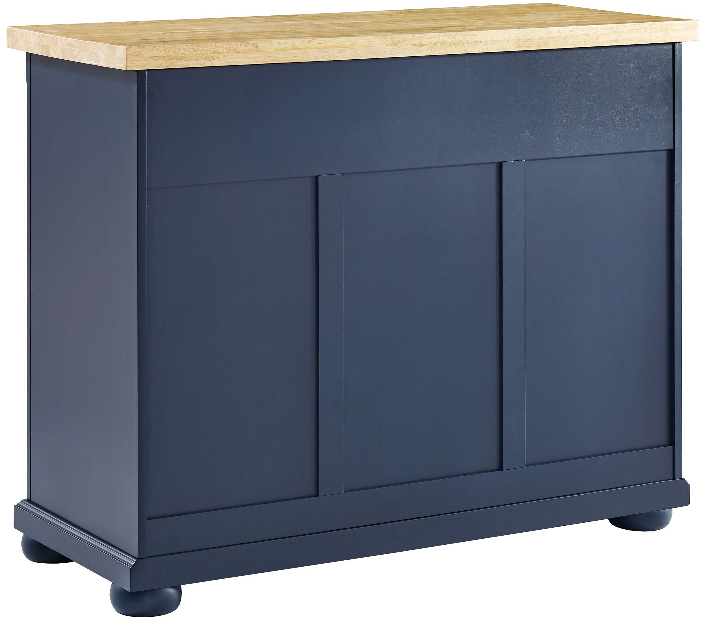 Crosley Furniture Madison Madison Kitchen Island, Microwave Stand, Coffee Bar, with Storage Shelves and Drawers, Navy