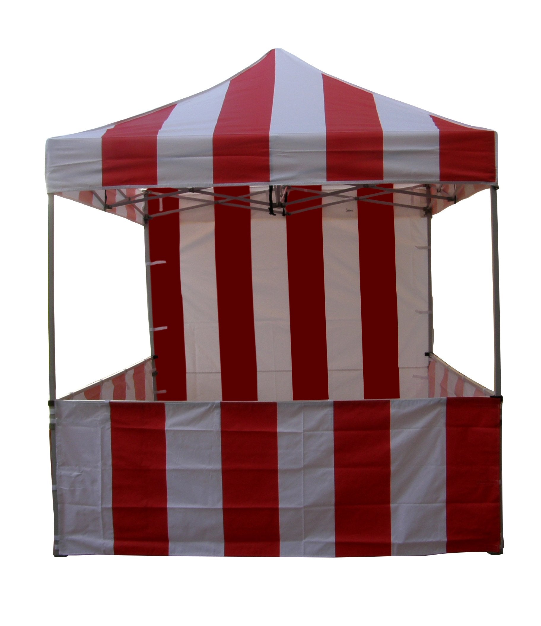 Impact Canopy 8' X 8' Pop-Up Canopy Tent, Carnival Tent Kit With Powder-Coated Steel Frame, Sidewall, And Half Walls, Red/White