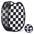 Remerry Collapsible Laundry Basket Hamper 22 x 14 Inches Foldable Pop up Clothes Storage with Handles Black White Checkered for 