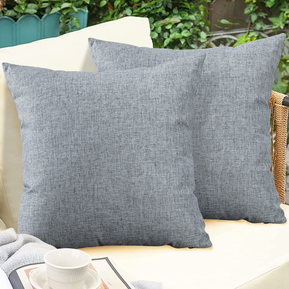 Otostar Pack Of 4 Outdoor Throw Pillow Covers 18 X 18 Inch Garden Decorative Waterproof Pillow Covers Square Outdoor Pillowcases