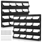 Geelin 2 Pcs Business Card Holder With Hanging Hardware Black Acrylic 16 Pocket Business Vertical Organizer Wall Mount Sticker D